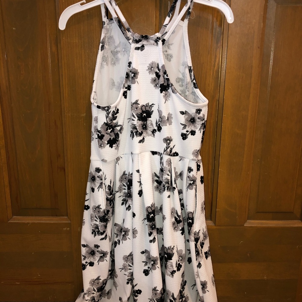 black and white floral dress